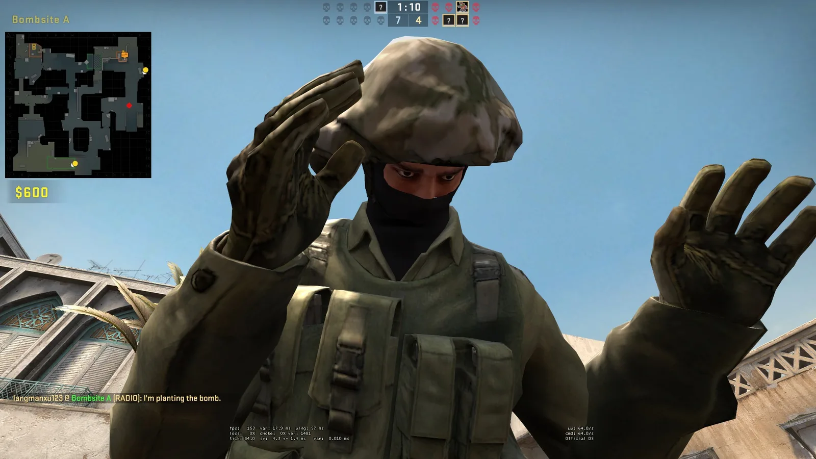 A CS:GO counter-terrorist ragdoll