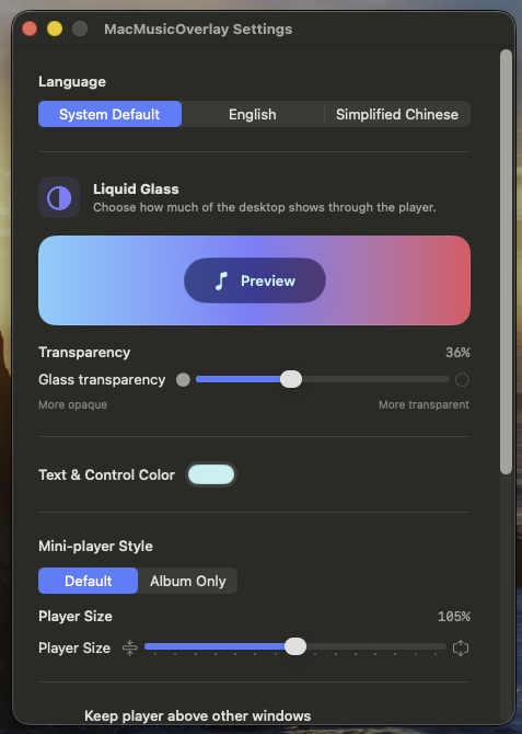 macmusicoverlay settings 1
