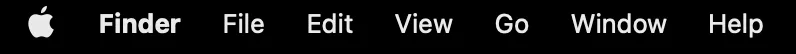 The macOS Finder menu bar