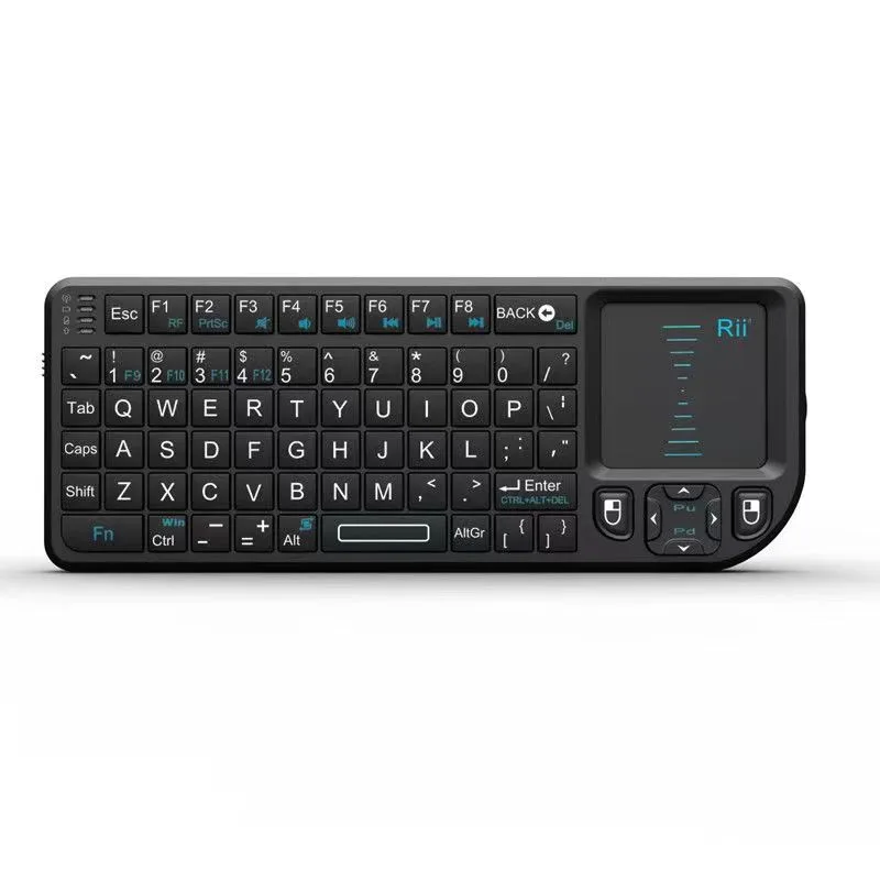 The Rii Mini X1 wireless keyboard with trackpad